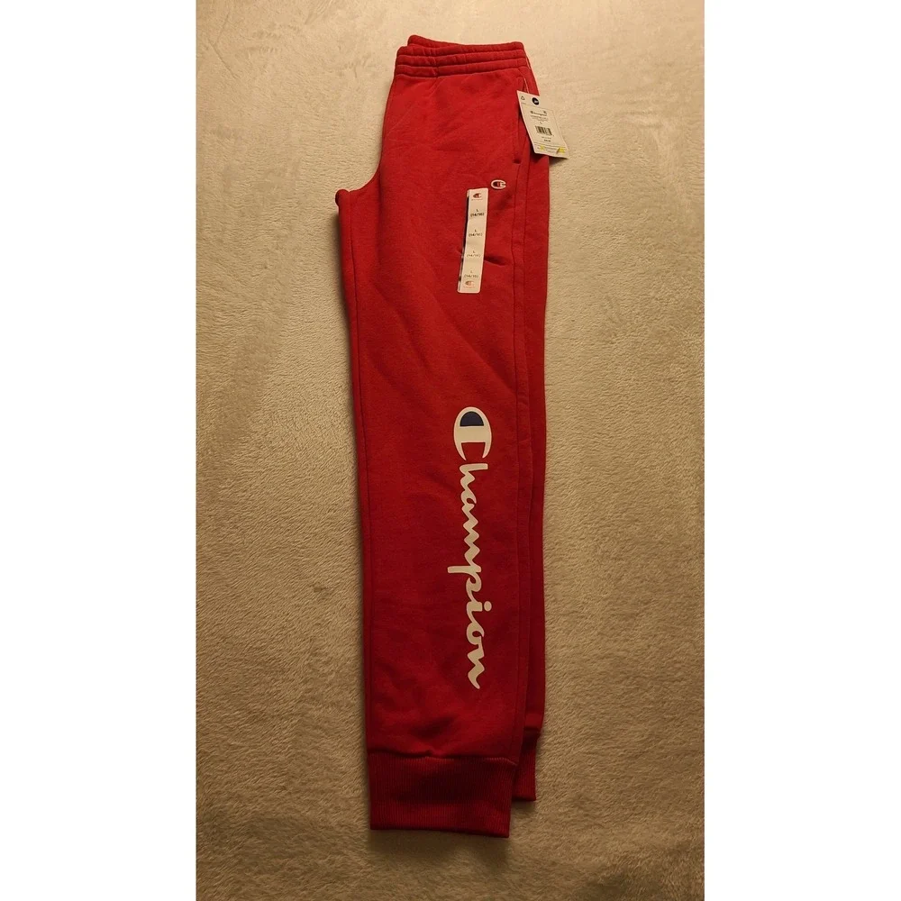 Champion Boys Signature Fleece Jogger Lychee Red Large 14/16 Elastic Waist NWT